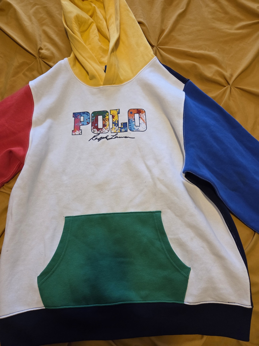 Polo by Ralph Lauren Kids Colorblock Hoodie - White/Yellow/Red/Blue/Green